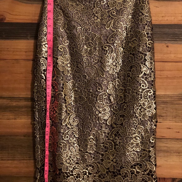 WHBM Metallic Lace Pencil Skirt - Picture 4 of 6